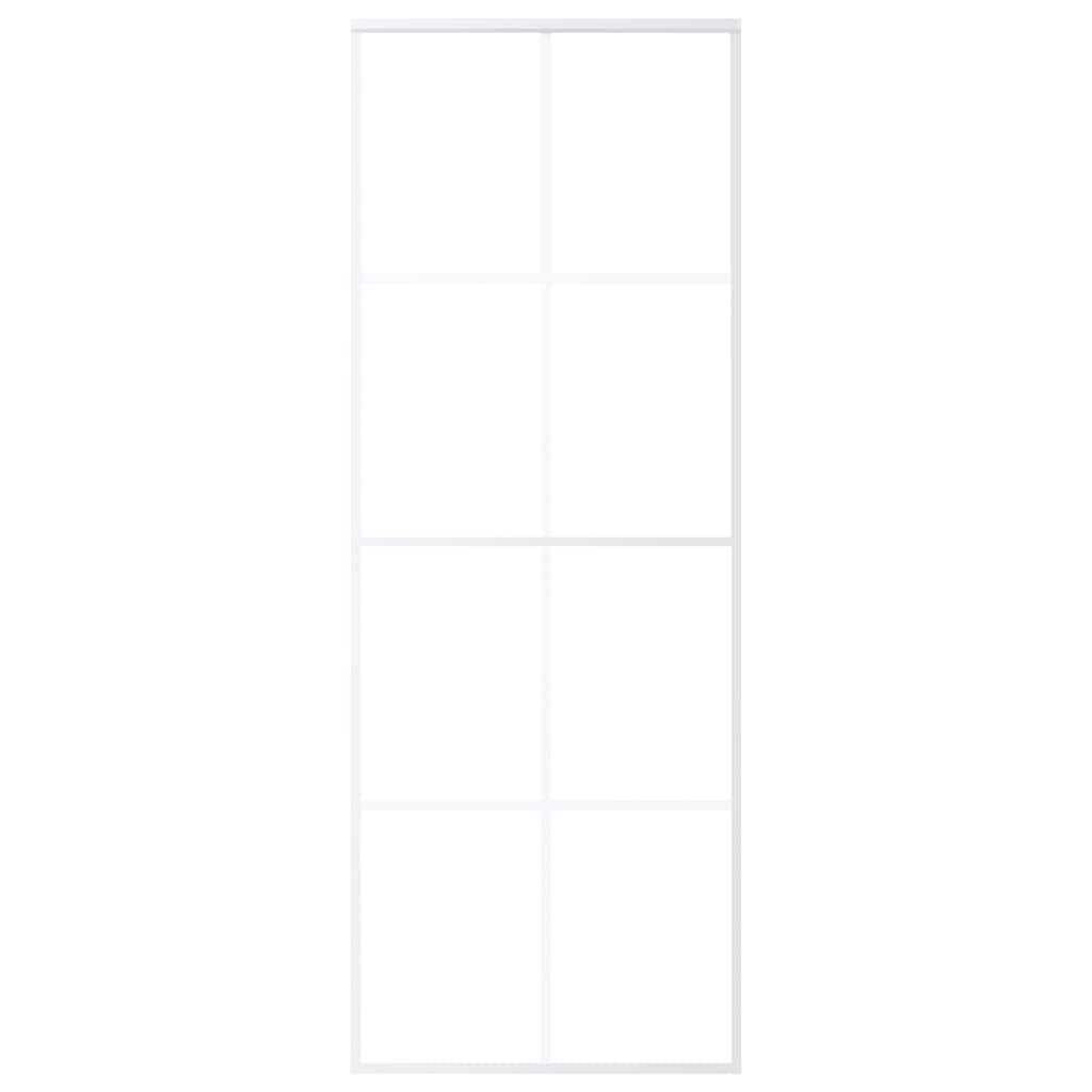 Ușă glisantă, alb, 76x205 cm, sticlă ESG și aluminiu GartenMobel Dekor