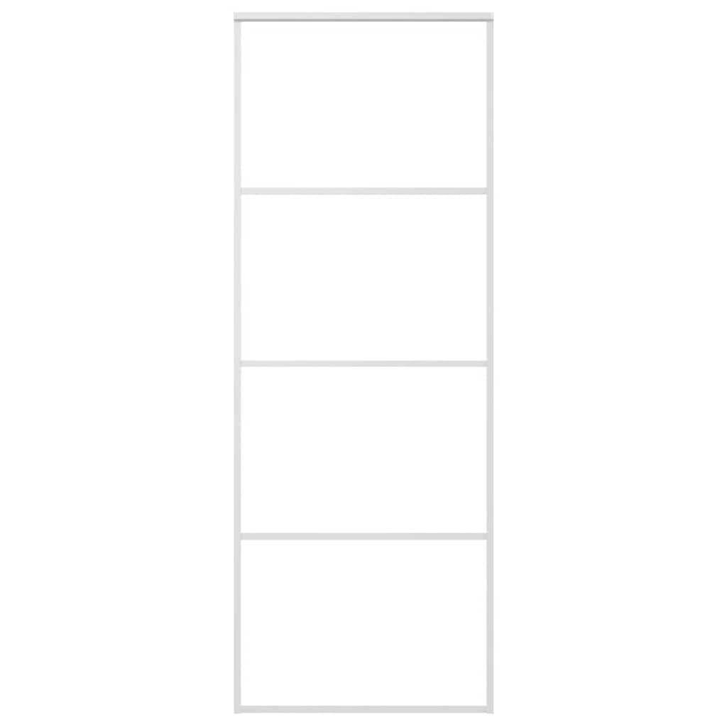 Ușă glisantă, alb, 76x205 cm, sticlă ESG și aluminiu GartenMobel Dekor