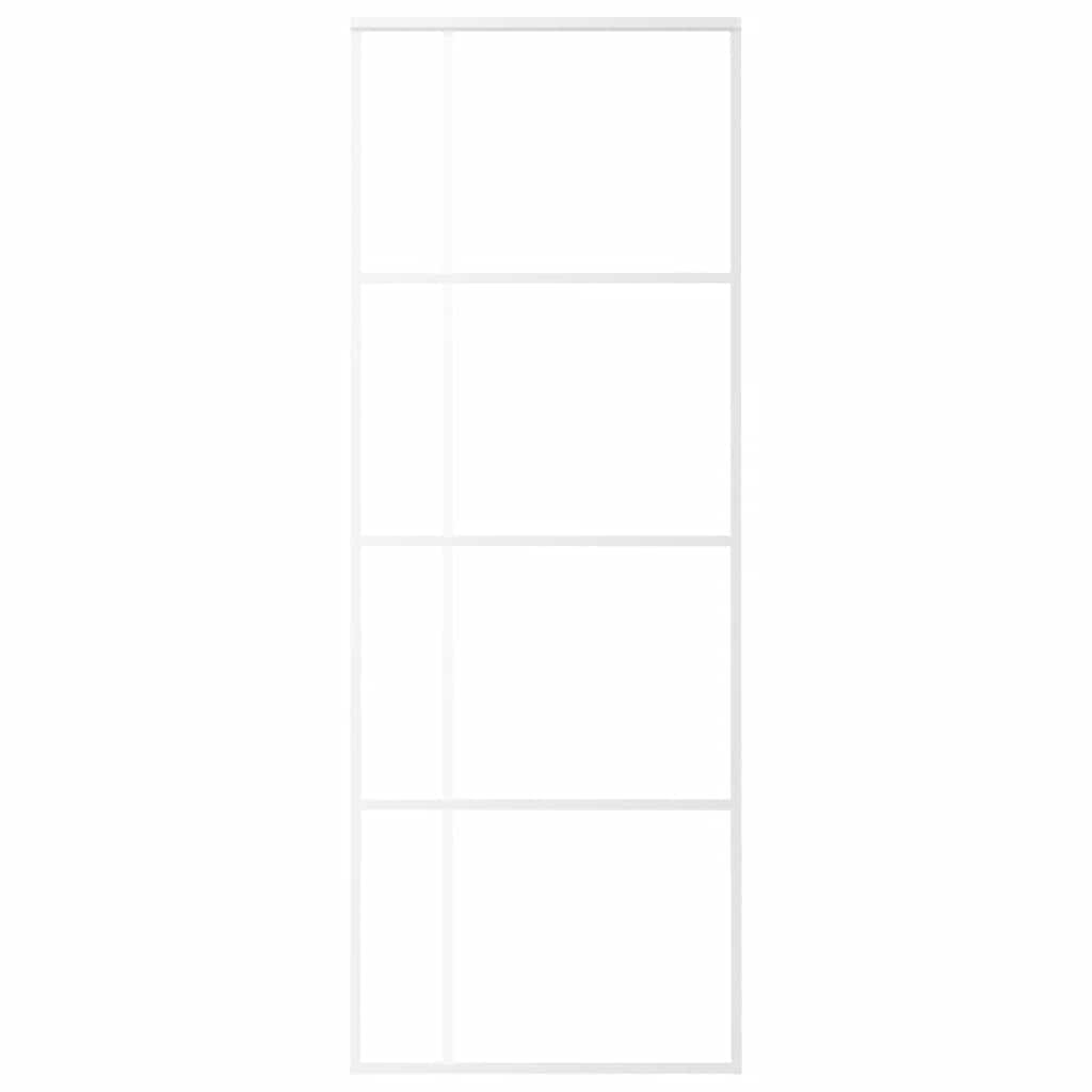 Ușă glisantă, alb, 76x205 cm, sticlă mată ESG și aluminiu GartenMobel Dekor