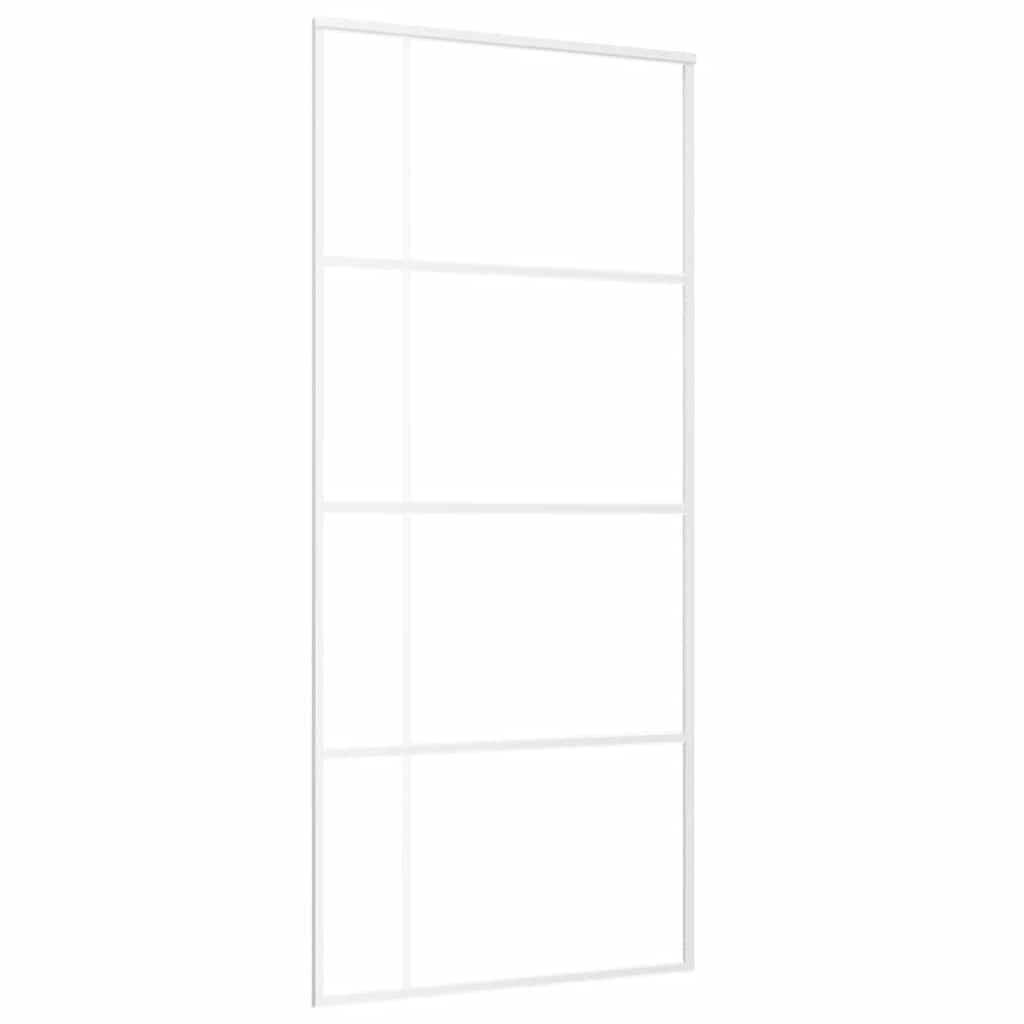Ușă glisantă, alb, 90x205 cm, sticlă ESG și aluminiu GartenMobel Dekor