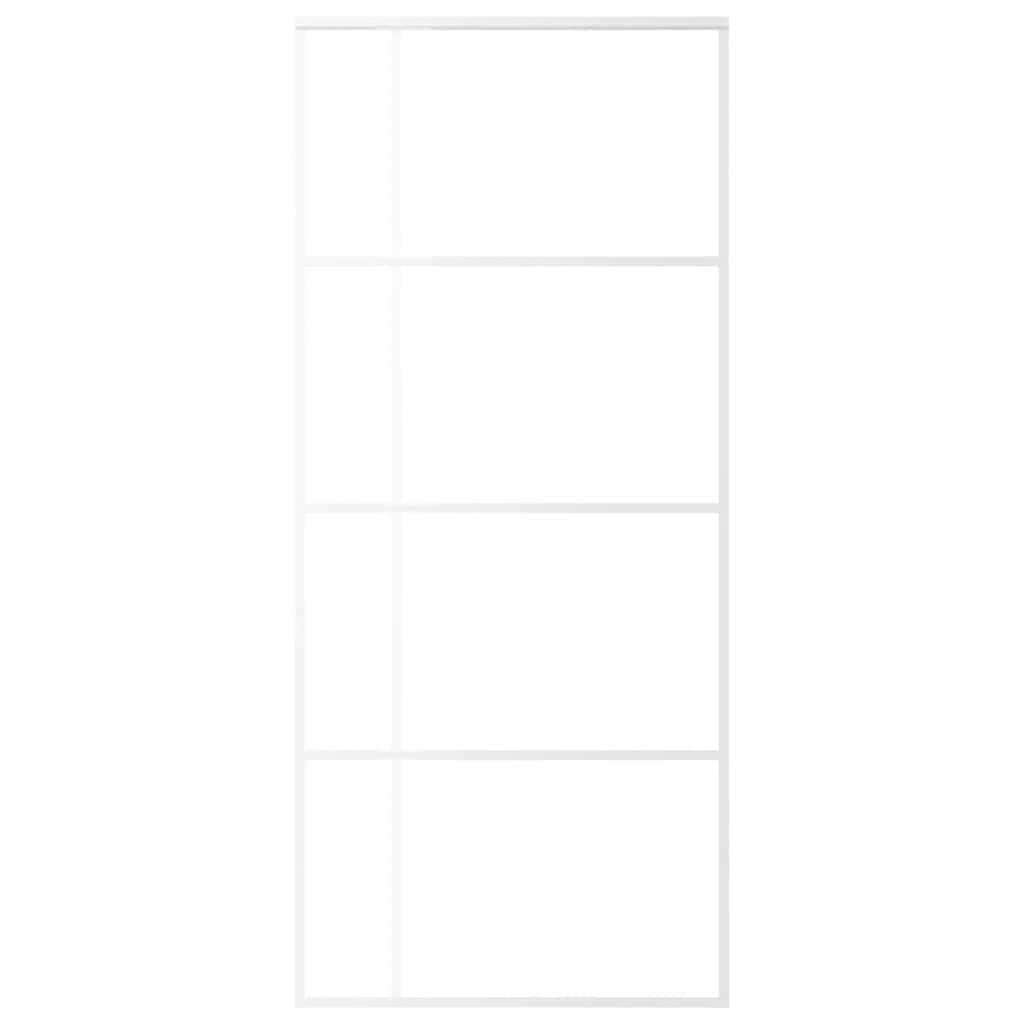 Ușă glisantă, alb, 90x205 cm, sticlă ESG și aluminiu GartenMobel Dekor