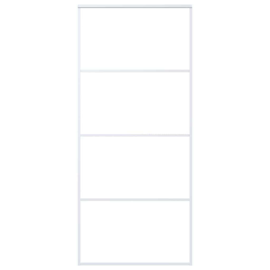 Ușă glisantă, alb, 90x205 cm, sticlă ESG și aluminiu GartenMobel Dekor