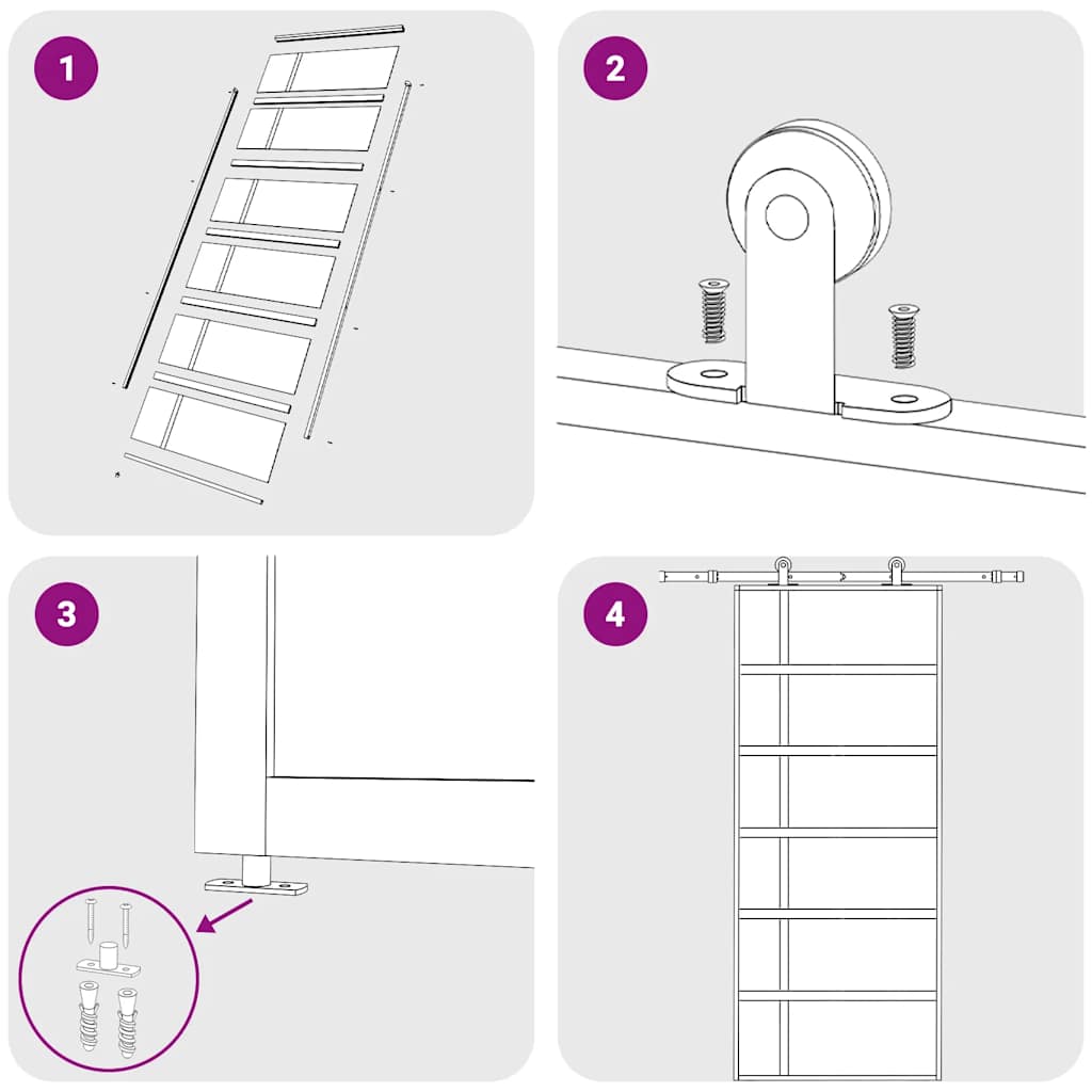 Ușă glisantă, alb, 90x205 cm, sticlă ESG și aluminiu GartenMobel Dekor