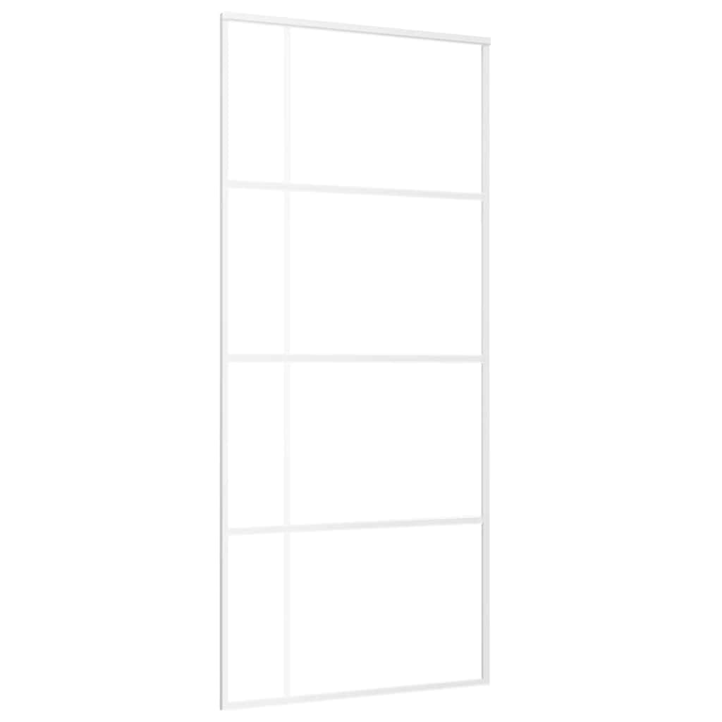 Ușă glisantă, alb, 90x205 cm, sticlă ESG mată și aluminiu GartenMobel Dekor