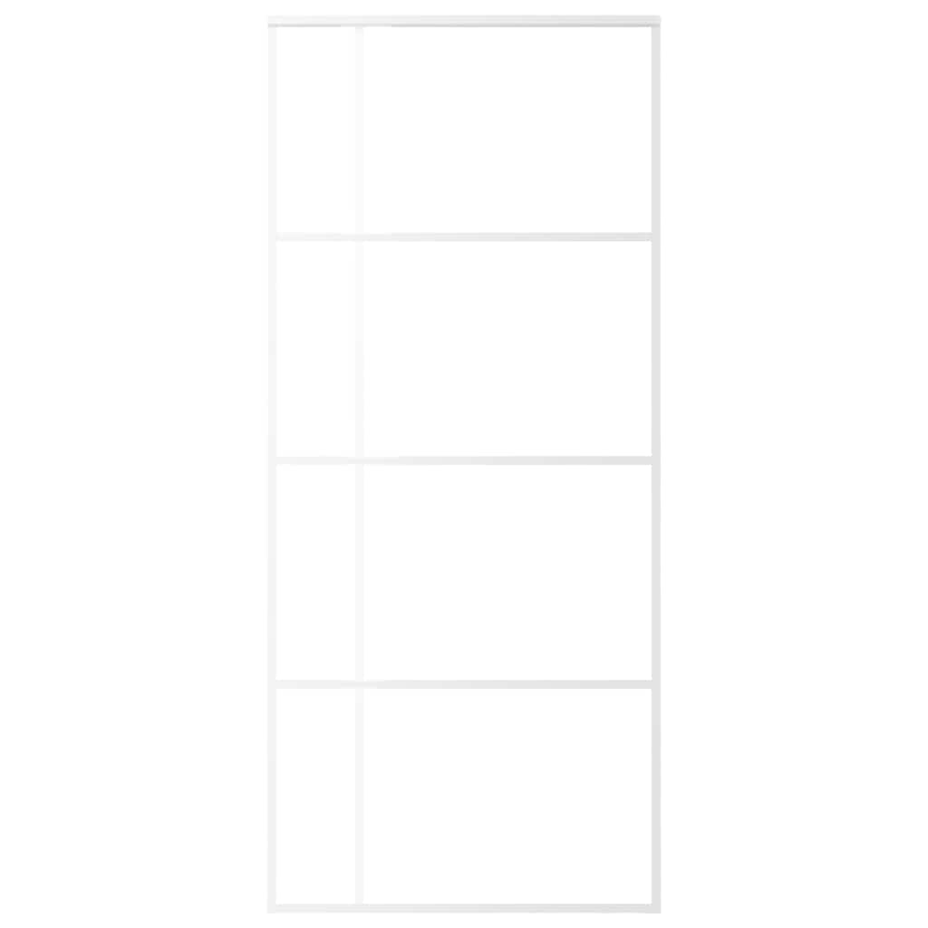 Ușă glisantă, alb, 90x205 cm, sticlă ESG mată și aluminiu GartenMobel Dekor