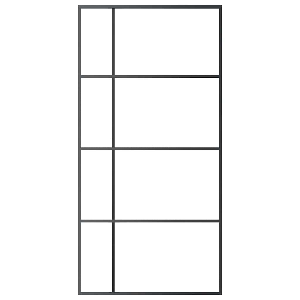 Ușă glisantă, negru, 102,5x205 cm, sticlă ESG și aluminiu GartenMobel Dekor