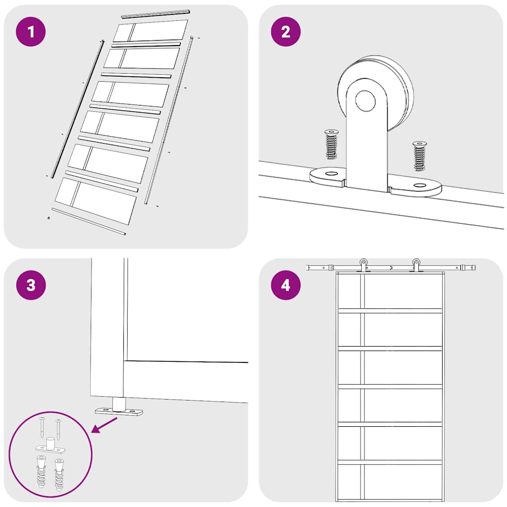 Ușă glisantă ,negru, 102,5x205 cm, sticlă mată ESG și aluminiu GartenMobel Dekor