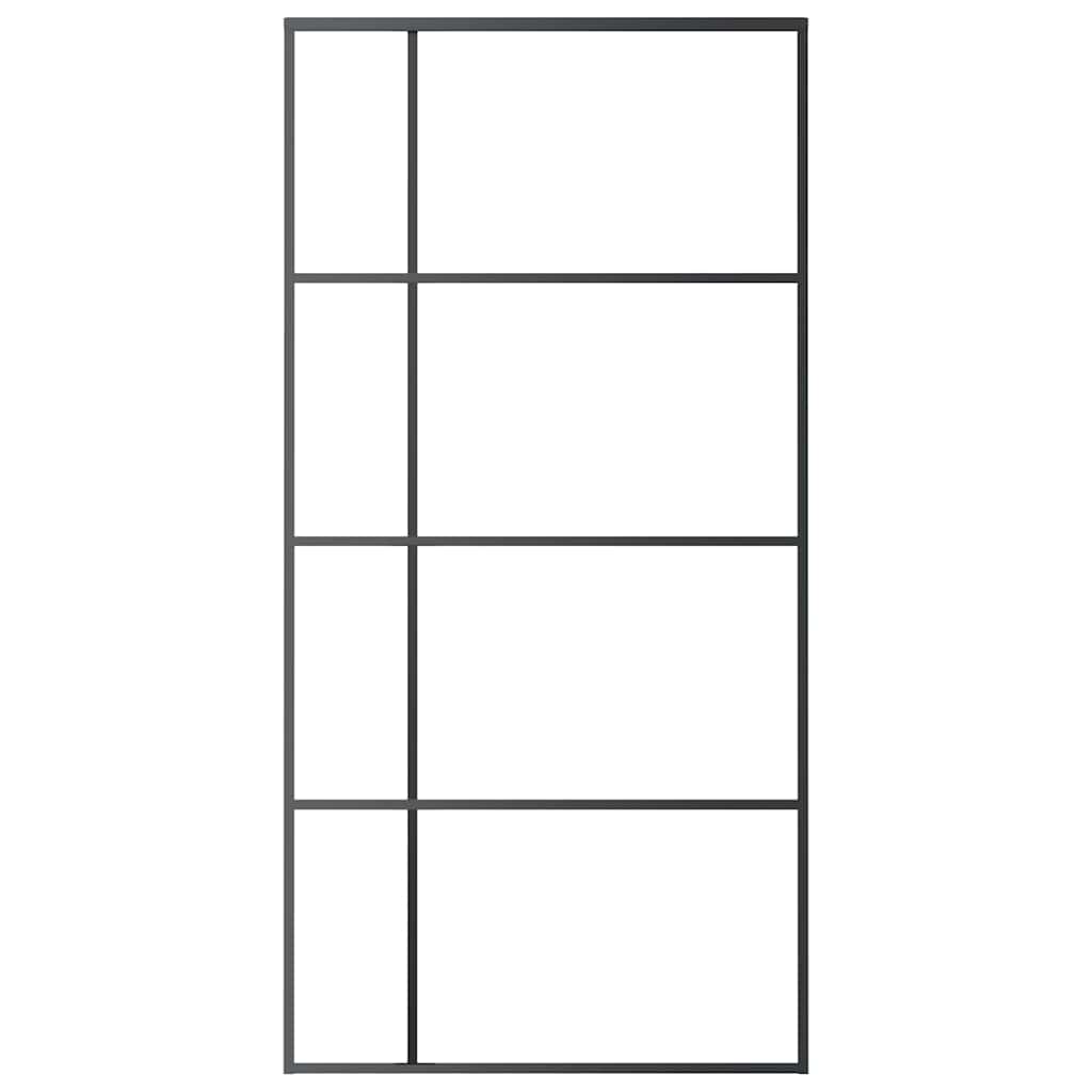 Ușă glisantă ,negru, 102,5x205 cm, sticlă mată ESG și aluminiu GartenMobel Dekor