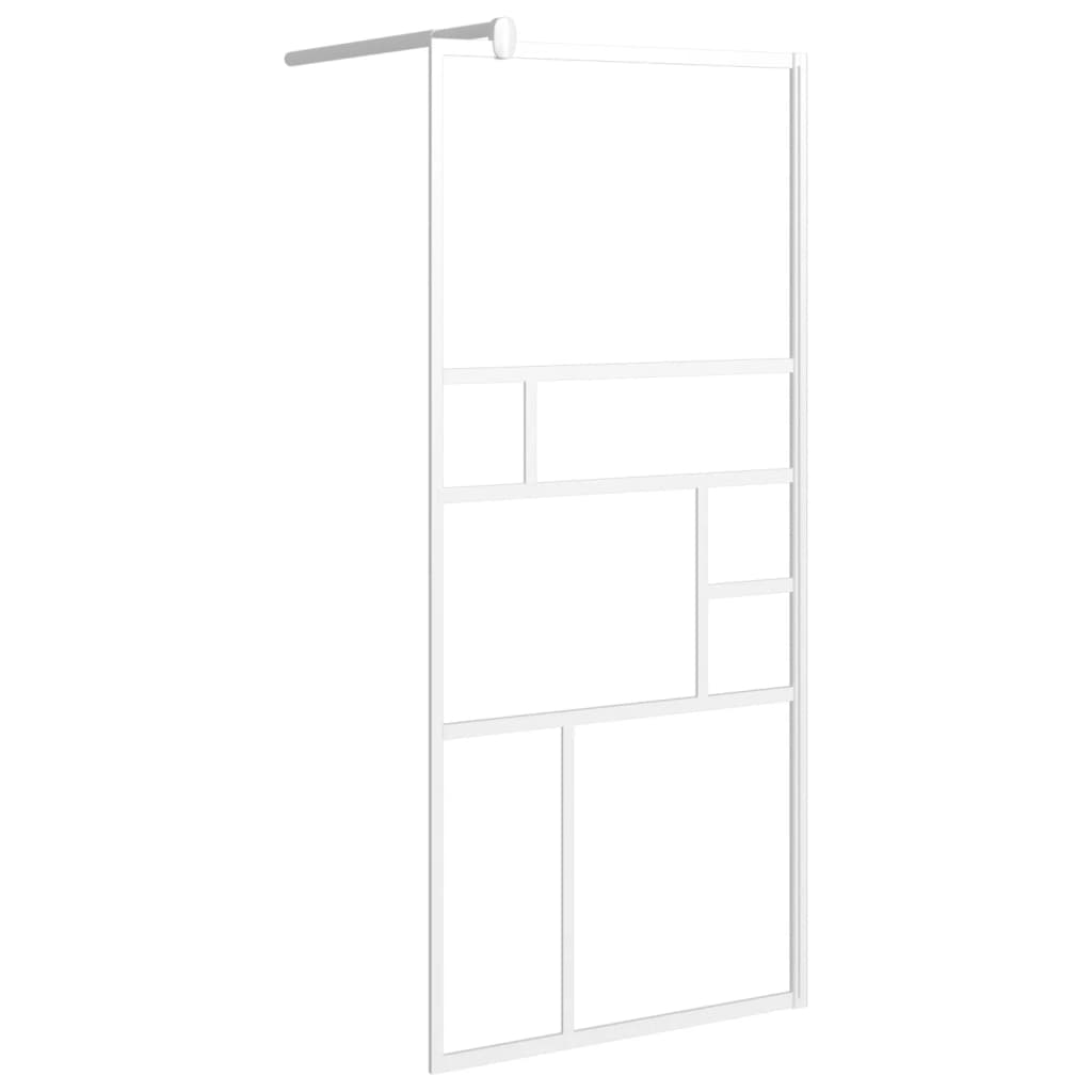 Perete cabină duș walk-in alb 90x195 cm sticlă ESG GartenMobel Dekor