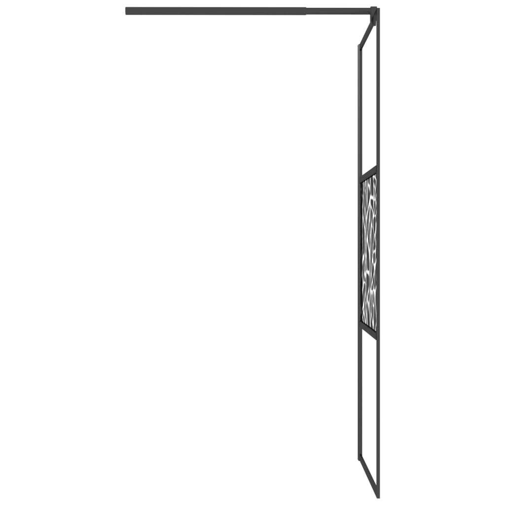 Paravan de duș walk-in negru 80x195 cm sticlă ESG model piatră GartenMobel Dekor