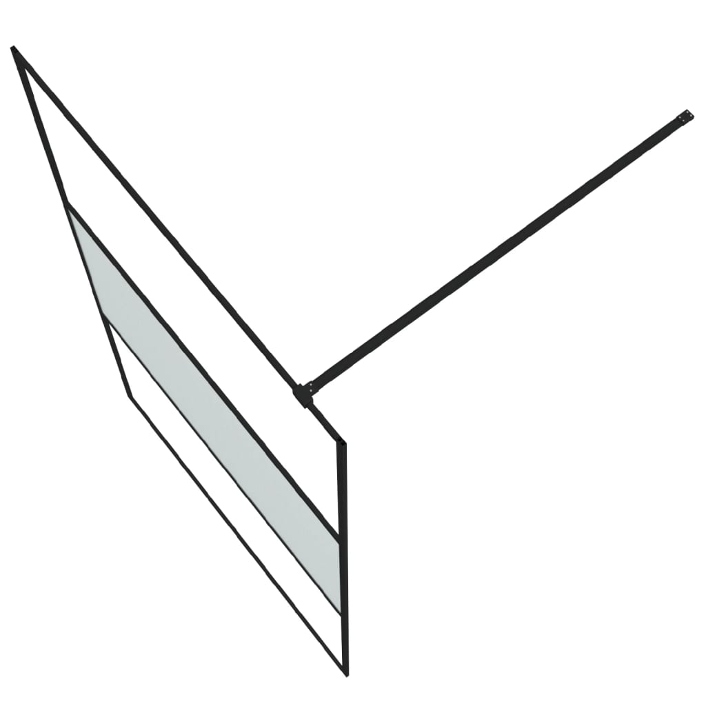 Perete cabină duș walk-in negru 115x195 cm sticlă ESG semi-mată GartenMobel Dekor