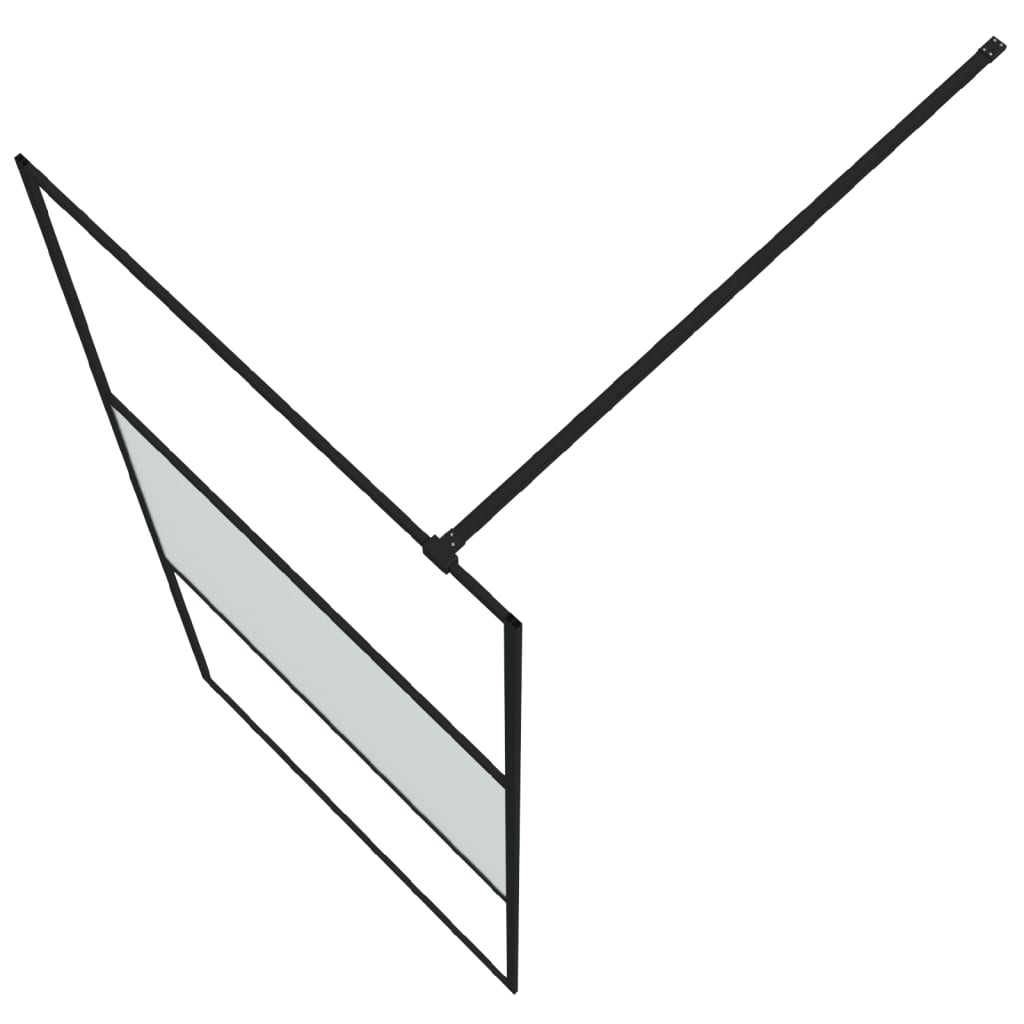 Perete cabină duș walk-in negru 90x195 cm sticlă ESG semi-mată GartenMobel Dekor