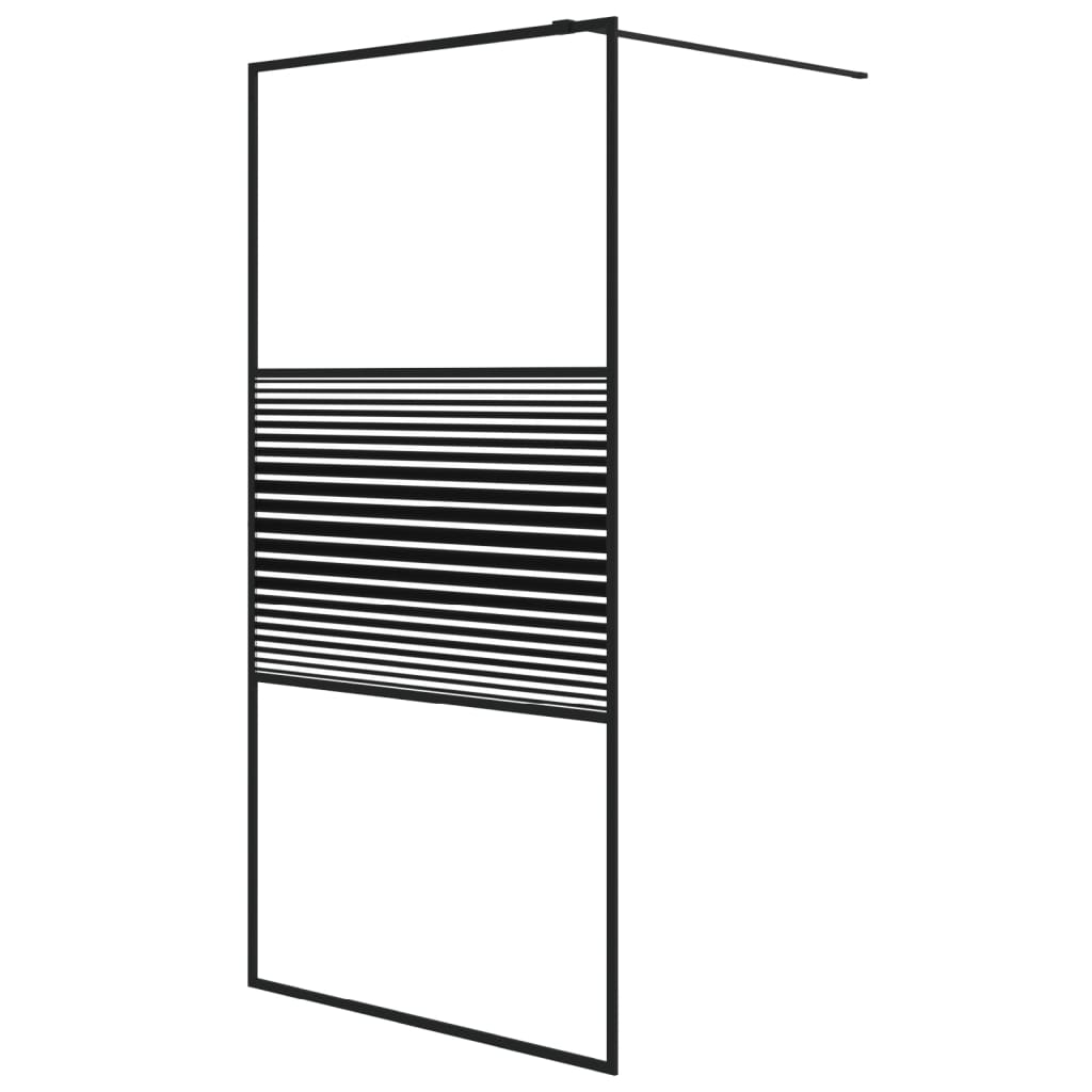 Paravan de duș walk-in negru 100x195 cm sticlă ESG transparentă GartenMobel Dekor