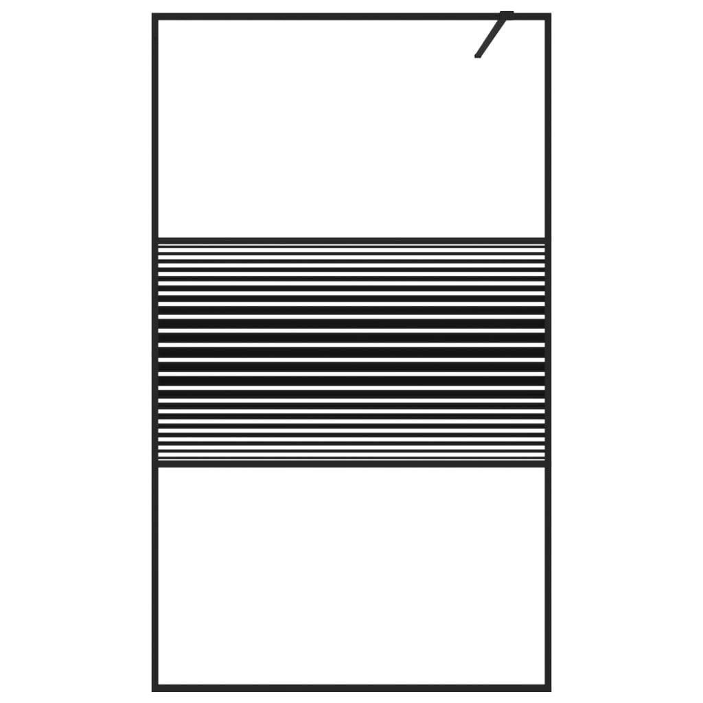 Paravan de duș walk-in negru 115x195 cm sticlă ESG transparentă GartenMobel Dekor