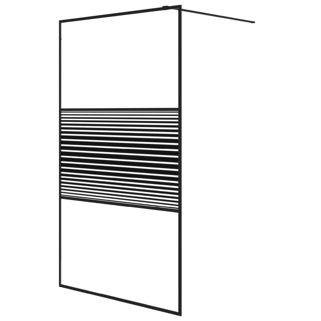 Paravan de duș walk-in negru 115x195 cm sticlă ESG transparentă GartenMobel Dekor