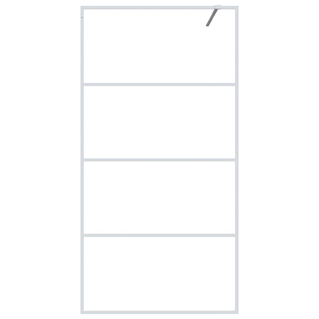 Paravan duș walk-in, alb, 100x195 cm, sticlă ESG transparentă GartenMobel Dekor