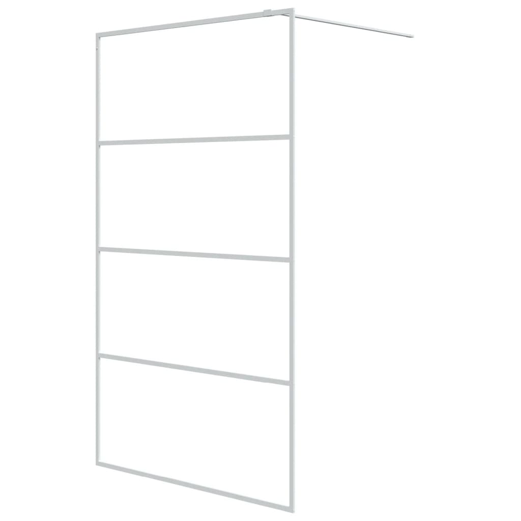 Paravan duș walk-in, alb, 115x195 cm, sticlă ESG transparentă GartenMobel Dekor
