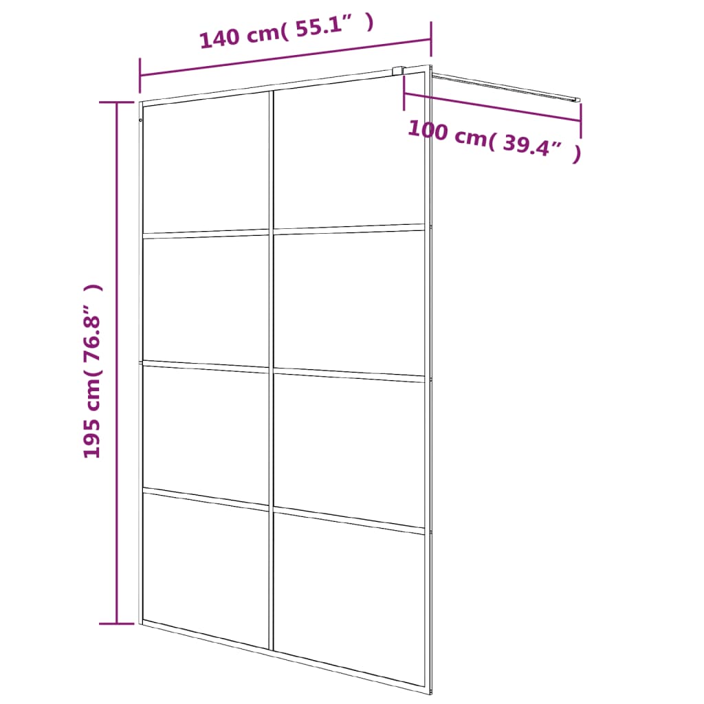 Paravan duș walk-in argintiu 140x195 cm sticlă ESG transparentă GartenMobel Dekor