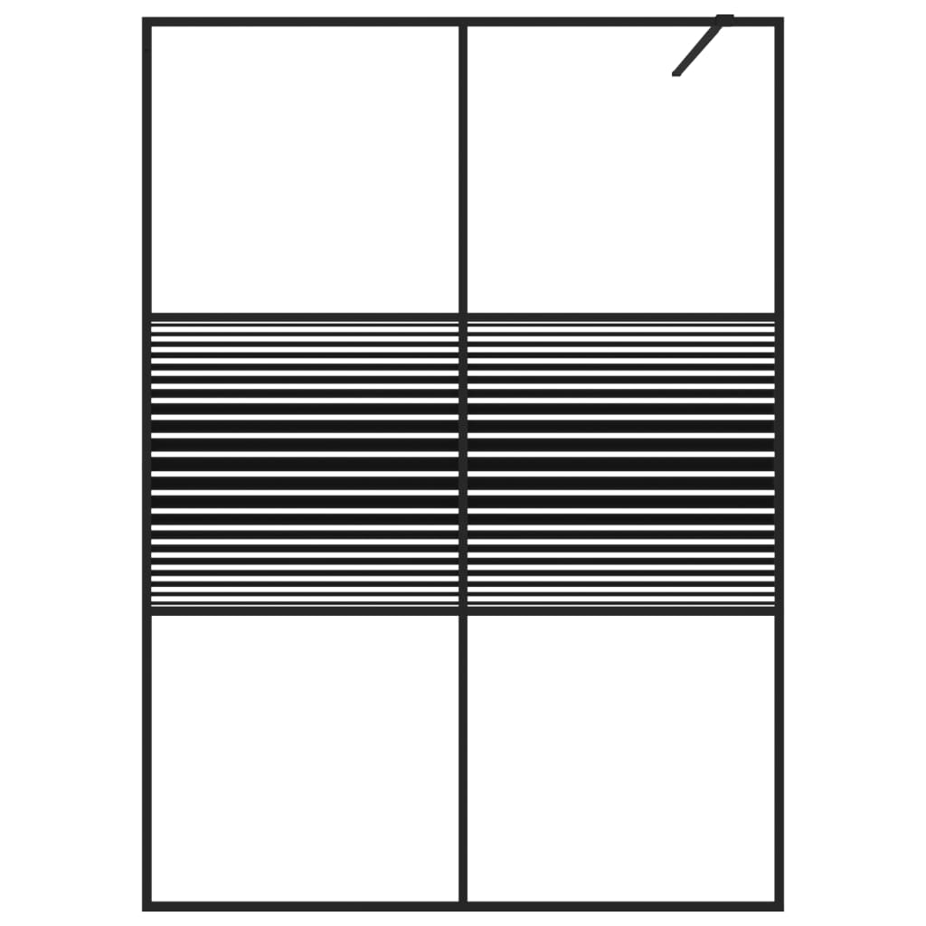 Paravan duș walk-in negru 140x195 cm sticlă ESG transparentă GartenMobel Dekor