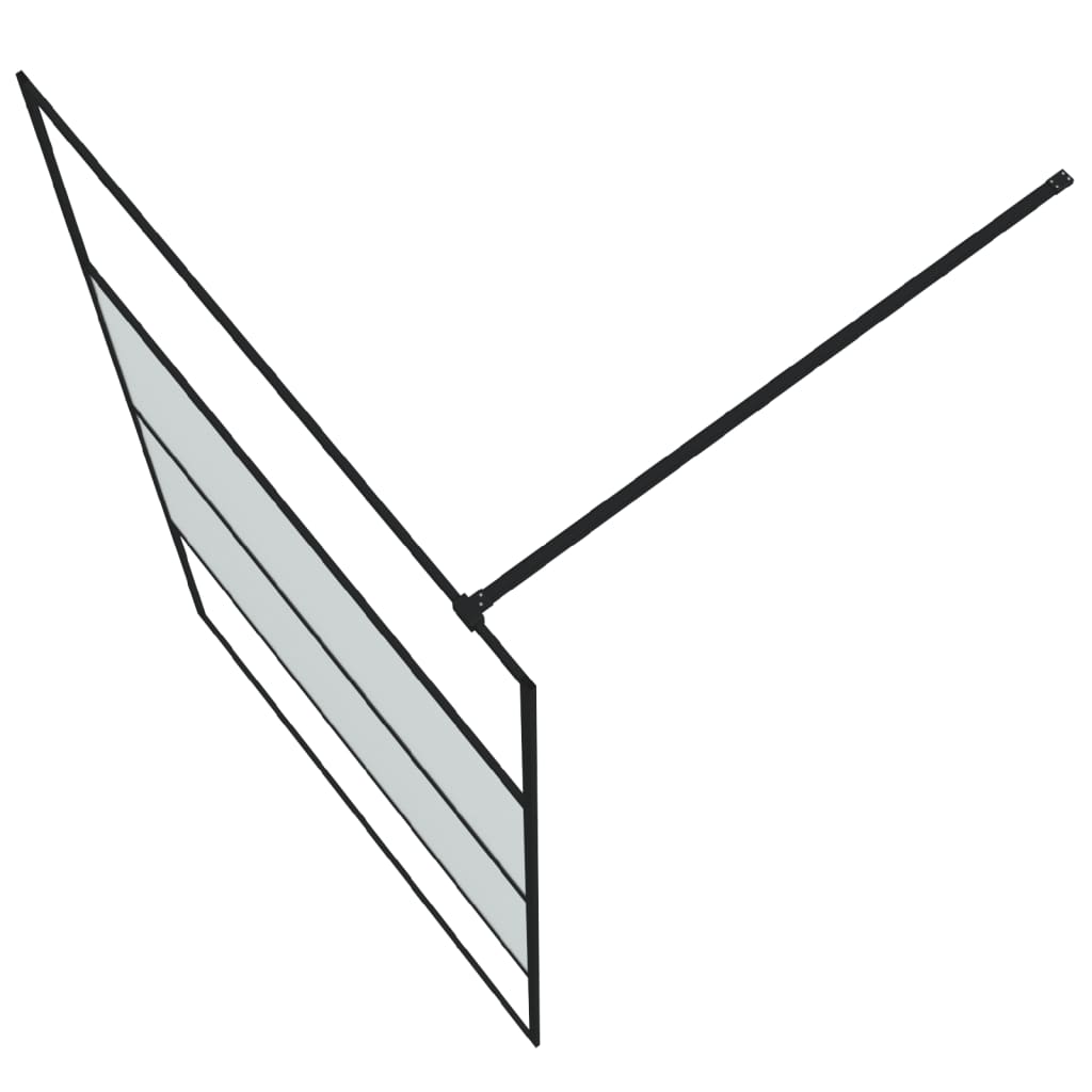 Perete cabină duș walk-in negru 115x195 cm sticlă ESG semi-mată GartenMobel Dekor