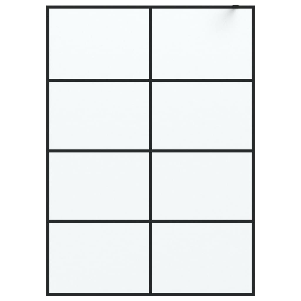 Perete cabină duș walk-in negru 140x195 cm sticlă ESG mată GartenMobel Dekor