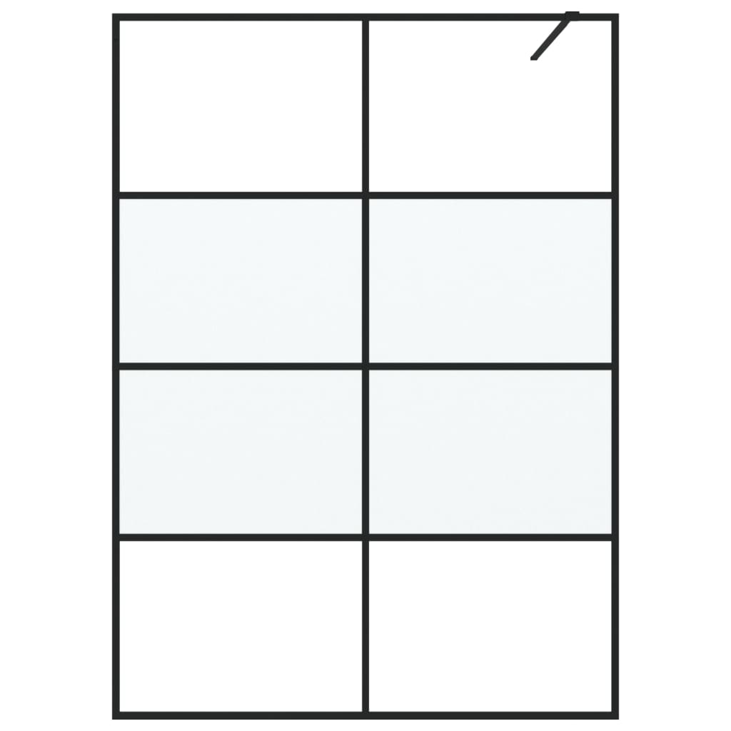 Perete cabină duș walk-in negru 140x195 cm sticlă ESG semi-mată GartenMobel Dekor