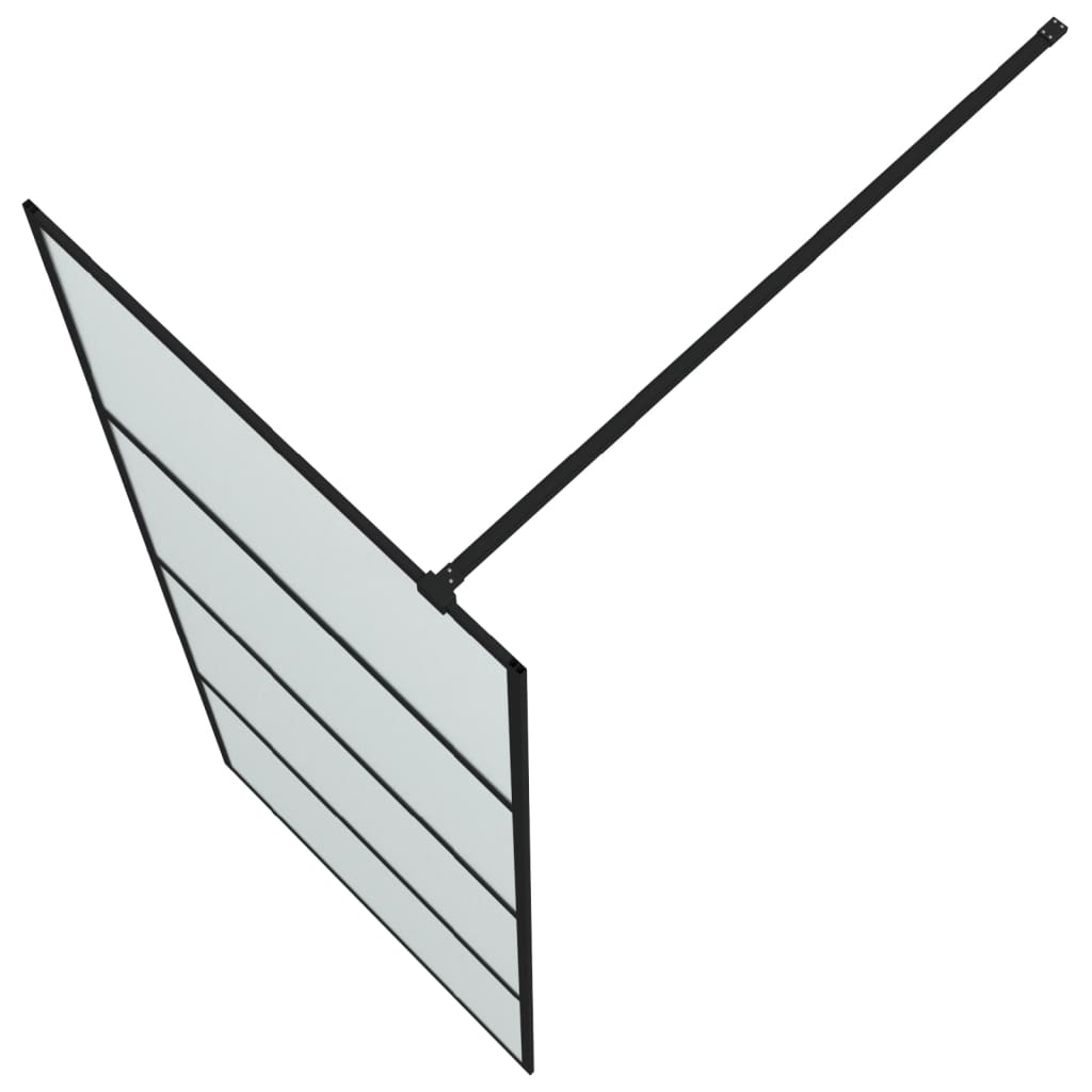 Perete cabină duș walk-in negru 80x195 cm sticlă ESG mată GartenMobel Dekor