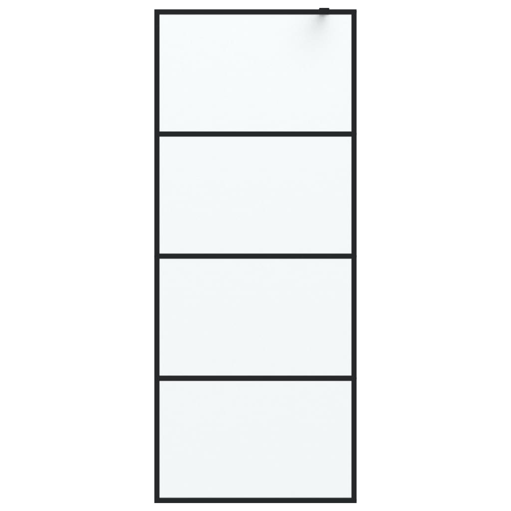 Perete cabină duș walk-in negru 80x195 cm sticlă ESG mată GartenMobel Dekor