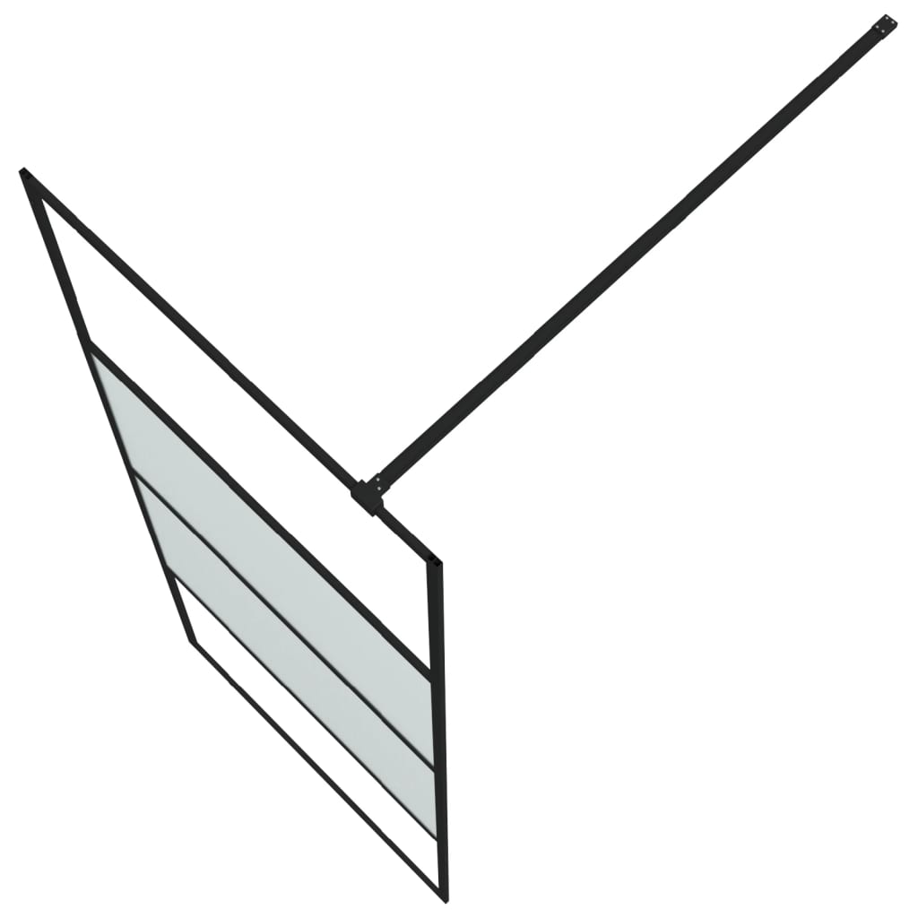 Perete cabină duș walk-in negru 80x195 cm sticlă ESG semi-mată GartenMobel Dekor