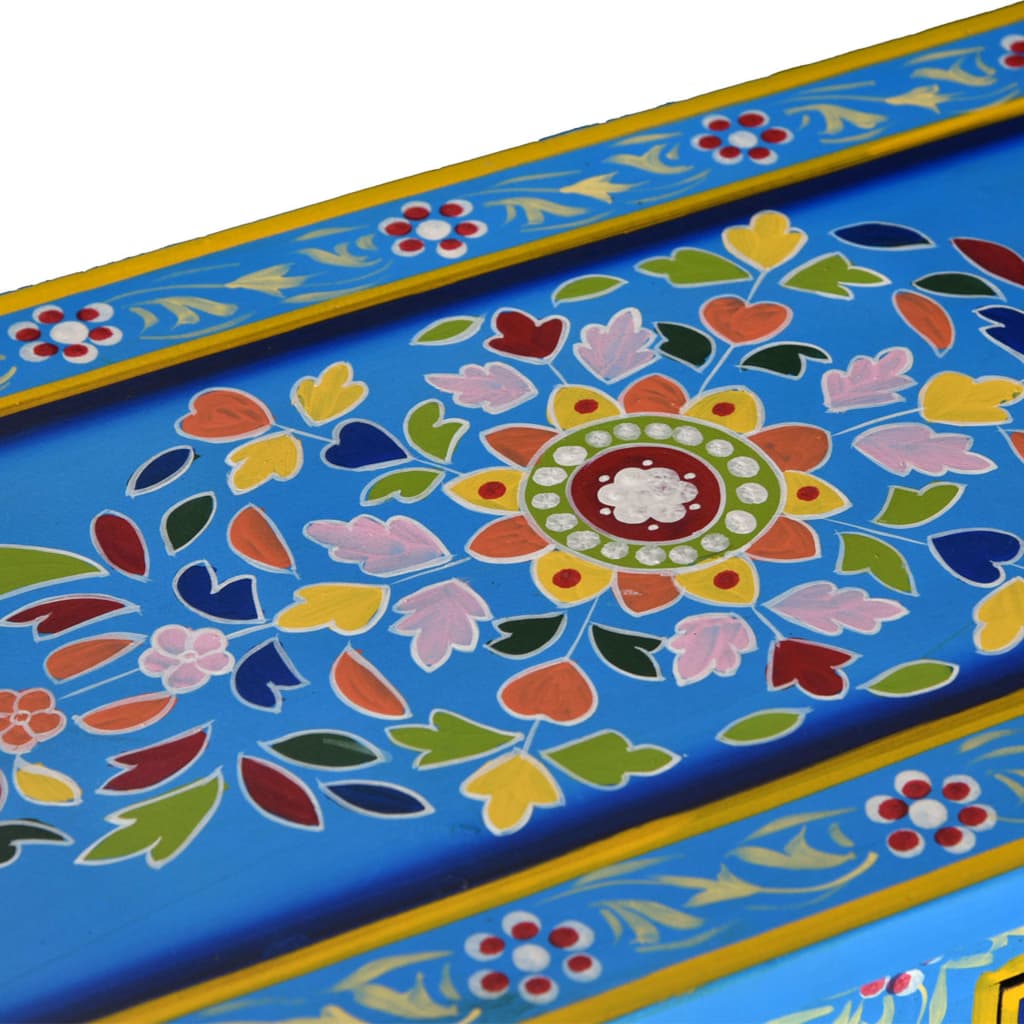 Dulap cu sertare, turcoaz, lemn masiv mango, pictat manual GartenMobel Dekor