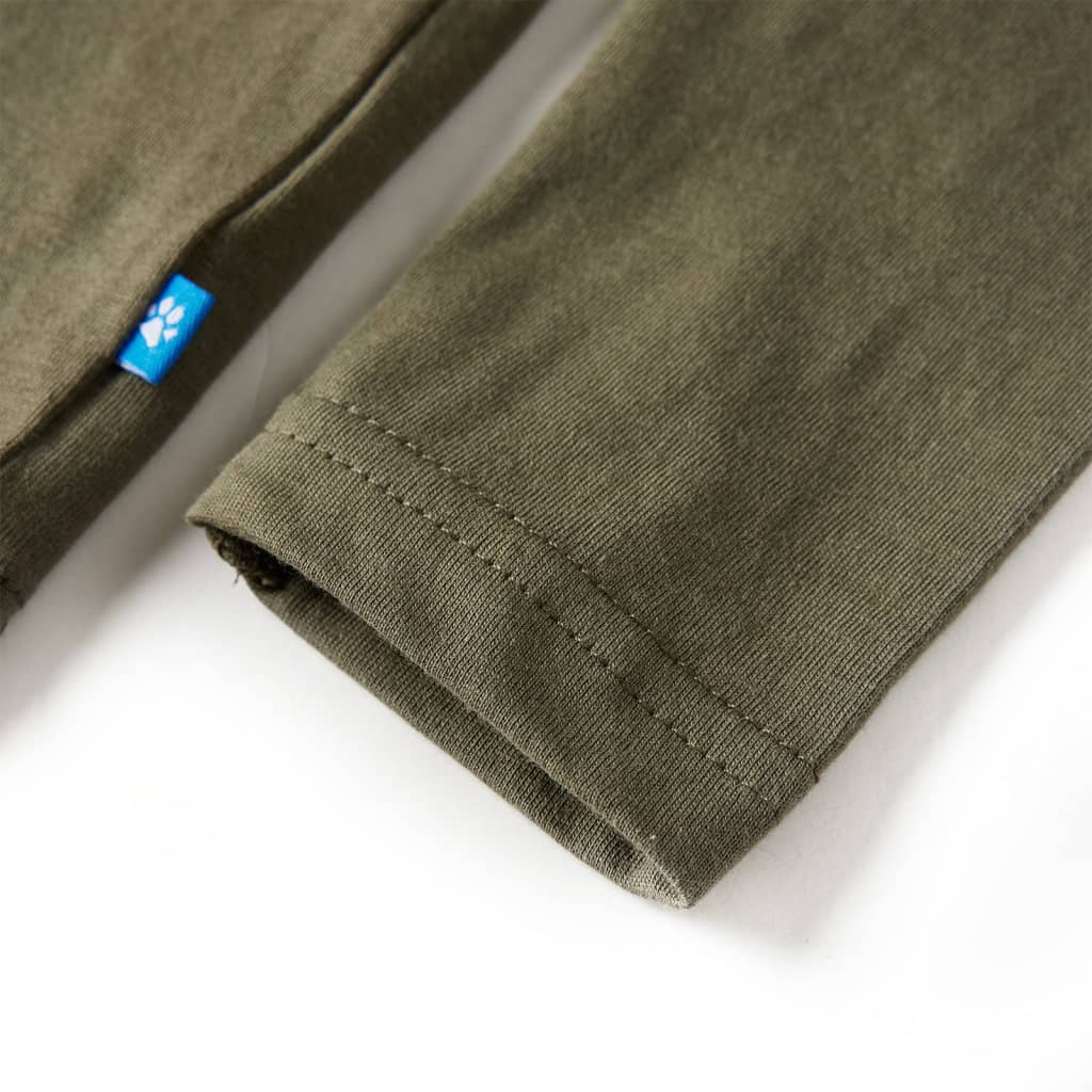 Tricou pentru copii cu mâneci lungi, kaki, 128 GartenMobel Dekor