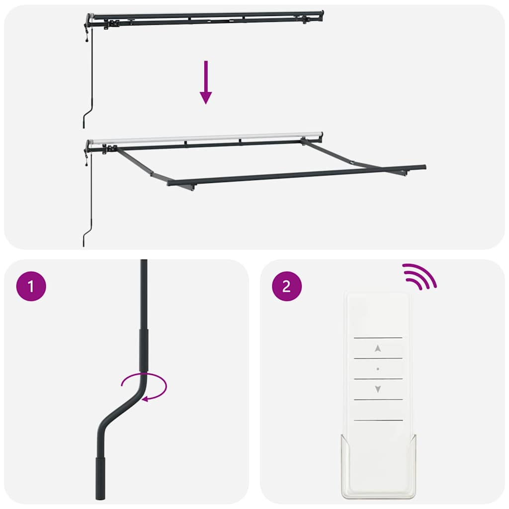 Cortina Retractabilă Burgundy 350 x 200 cm GartenMobel Dekor