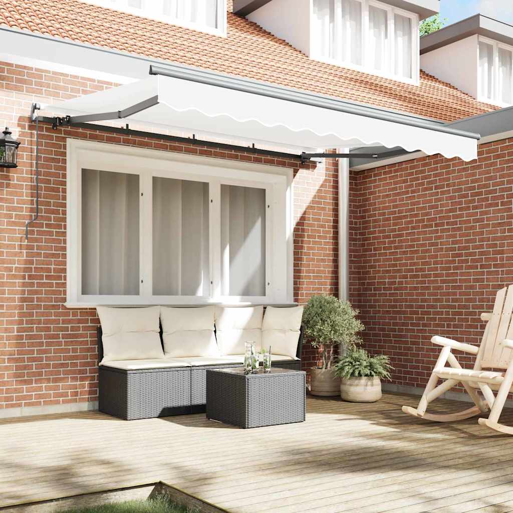 Cortina Retractabilă Alb 350 x 200 cm Poliester și Aluminiu GartenMobel Dekor