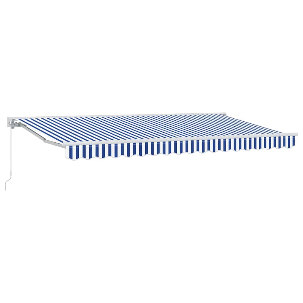 Cortina Retractabilă Manual Albastru și Alb 400x200 cm țesătură GartenMobel Dekor