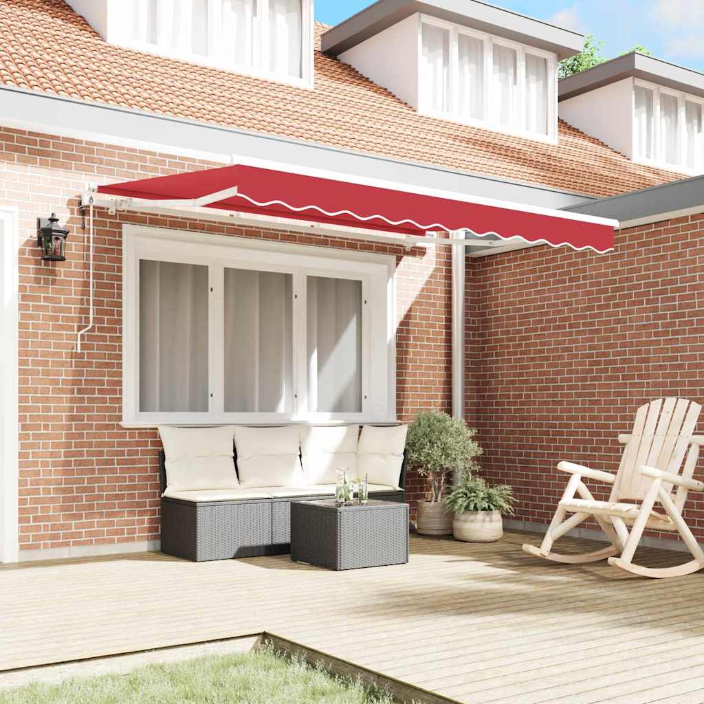 Cortina Retractabilă Roșu 350 x 200 cm Poliester și Aluminiu GartenMobel Dekor