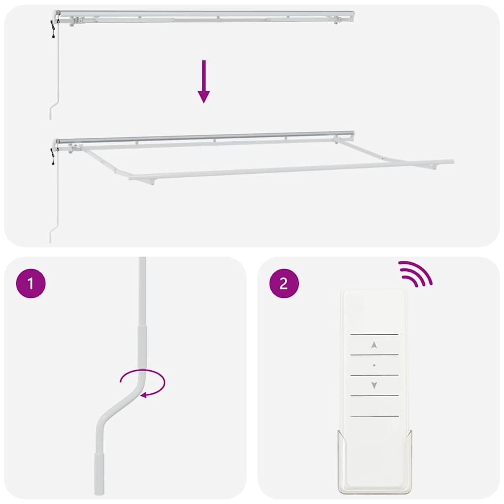 Cortina Retractabilă Alb 400 x 200 cm Poliester și Aluminiu GartenMobel Dekor