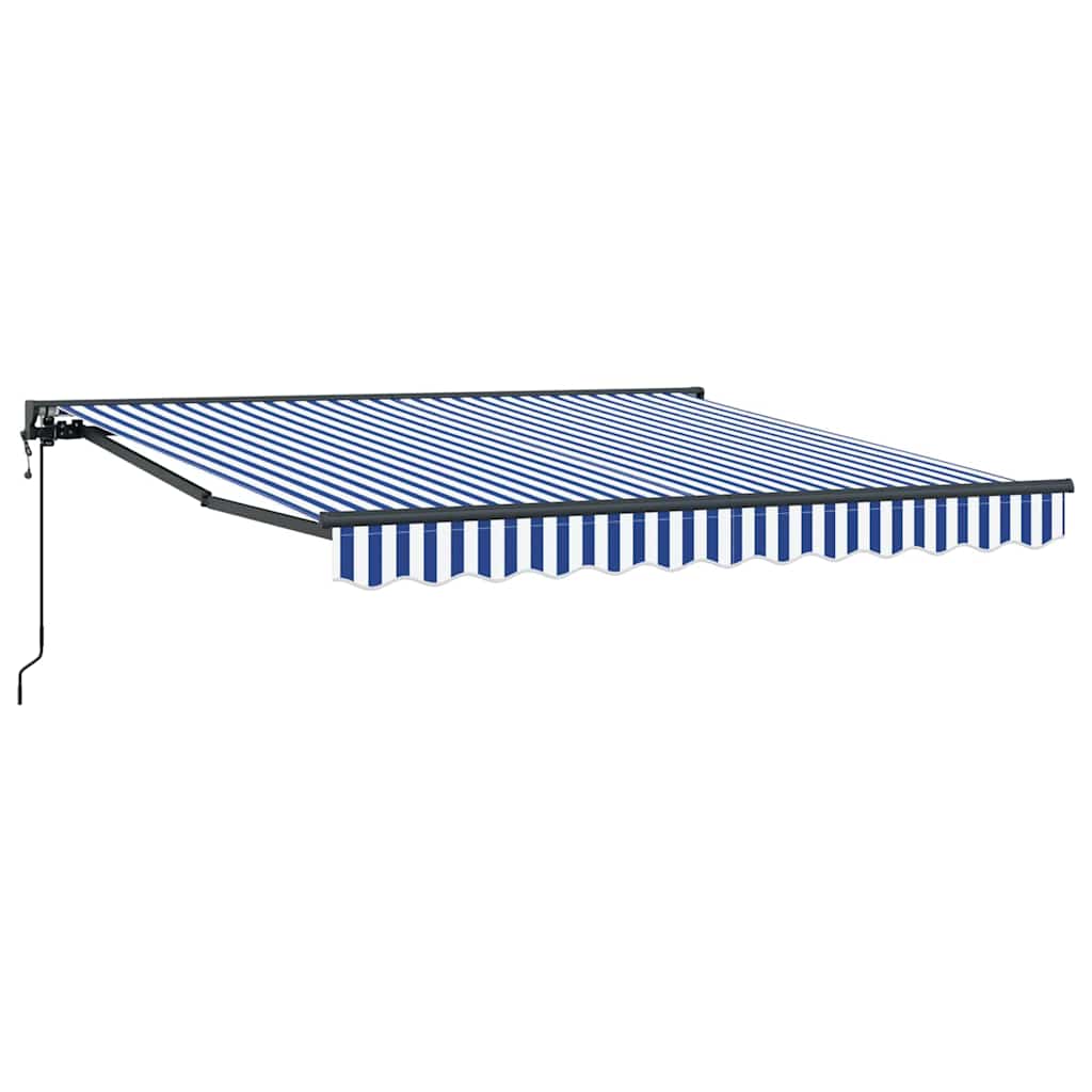 Cortina Retractabilă Albastru și Alb 350x250 cm țesătură GartenMobel Dekor