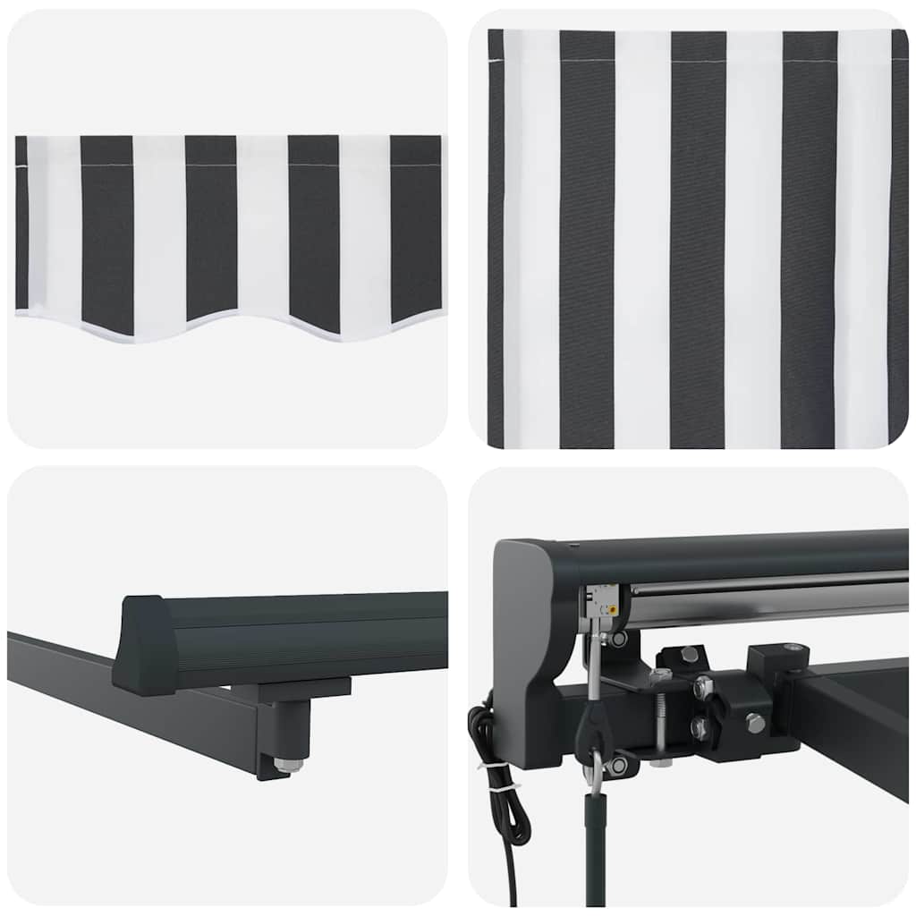 Cortina Retractabilă Antracit și Alb 300x250 cm țesătură GartenMobel Dekor