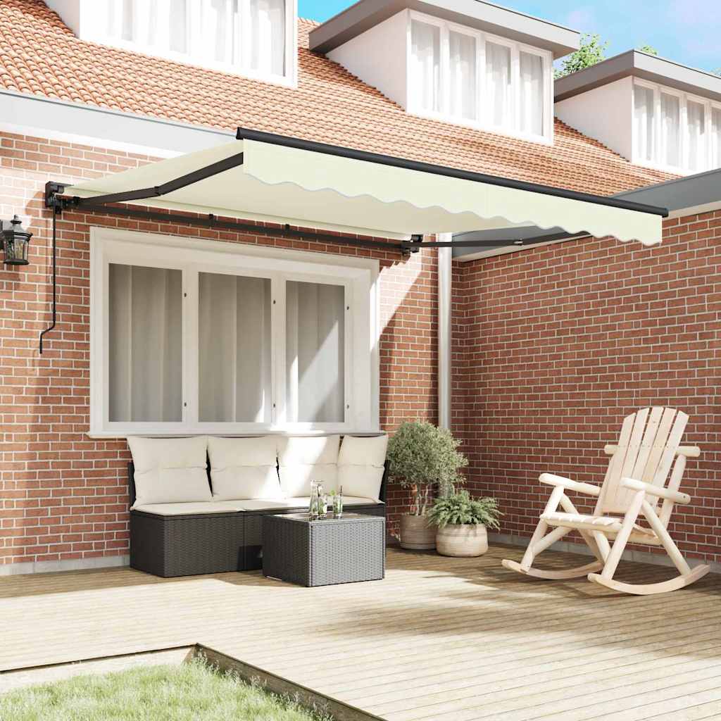 Cortina Retractabilă Manual Crem 350x250 cm țesătură GartenMobel Dekor