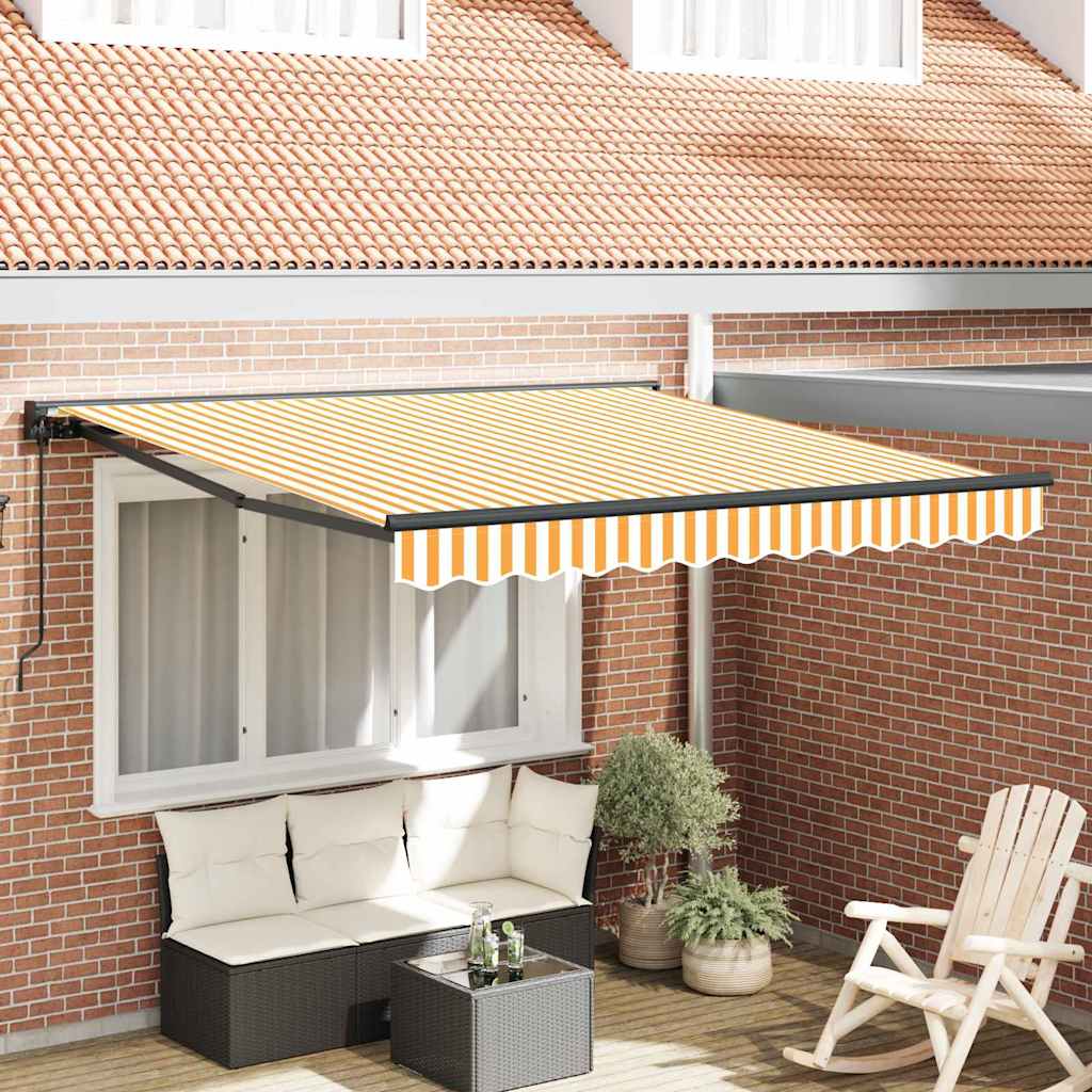 Cortina Retractabilă Portocalie și albă 350x250 cm țesătură GartenMobel Dekor