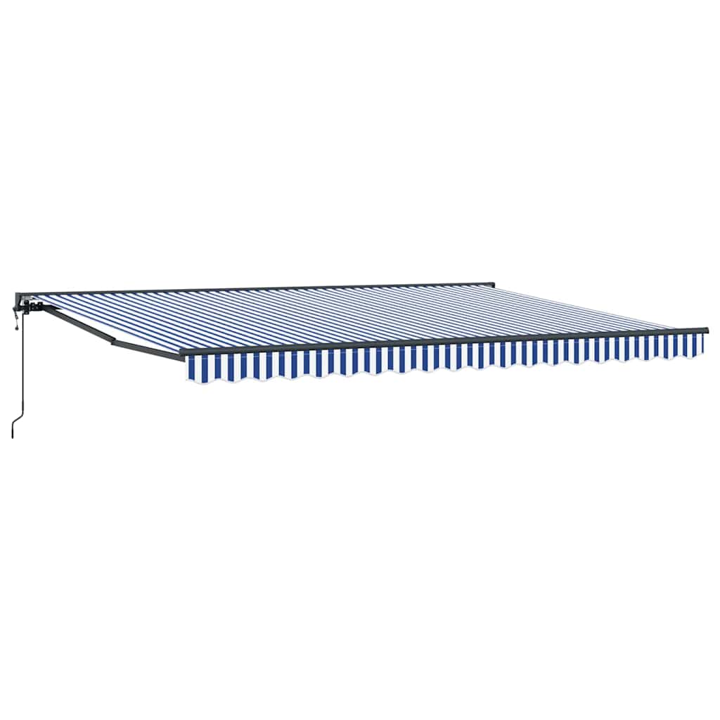 Cortina Retractabilă Albastru și Alb 450x300 cm țesătură GartenMobel Dekor