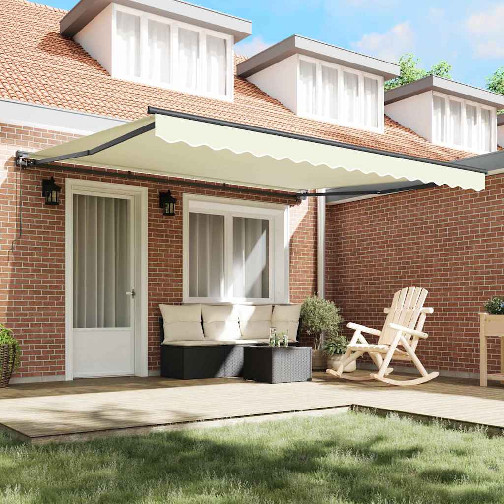 Cortina Retractabilă Manual Crem 400x300 cm țesătură GartenMobel Dekor