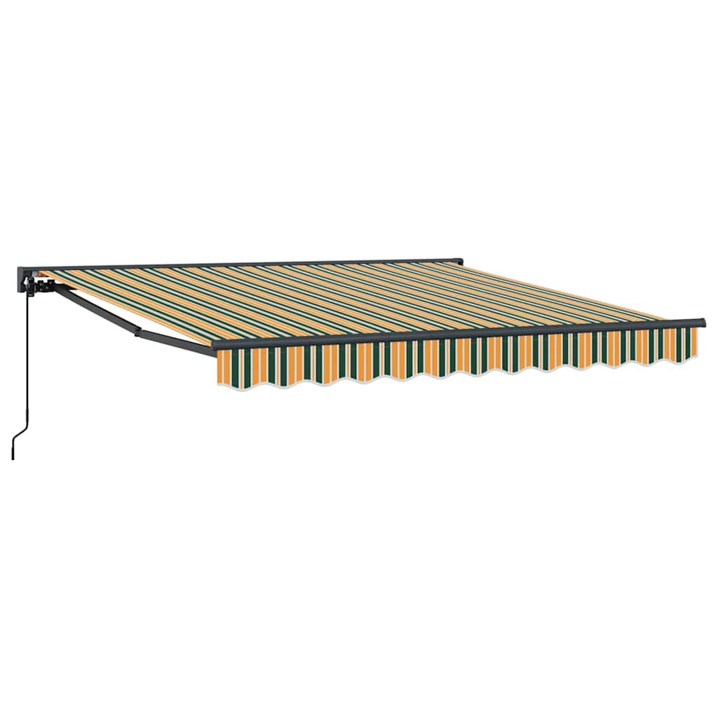 Cortina Retractabilă Manual Verde și galben 350x250 cm țesătură GartenMobel Dekor