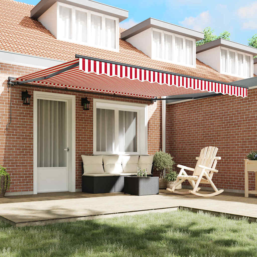 Cortina Retractabilă Stripe Roșu și Alb 400x300 cm țesătură GartenMobel Dekor