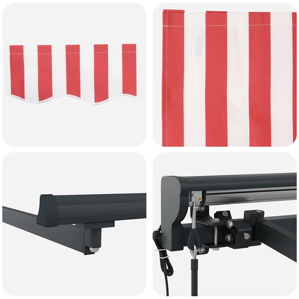 Cortina Retractabilă Stripe Roșu și Alb 400x300 cm țesătură GartenMobel Dekor