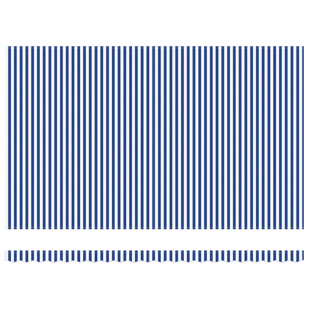 Cortina Retractabilă Manual Albastru și Alb 500x300 cm țesătură GartenMobel Dekor