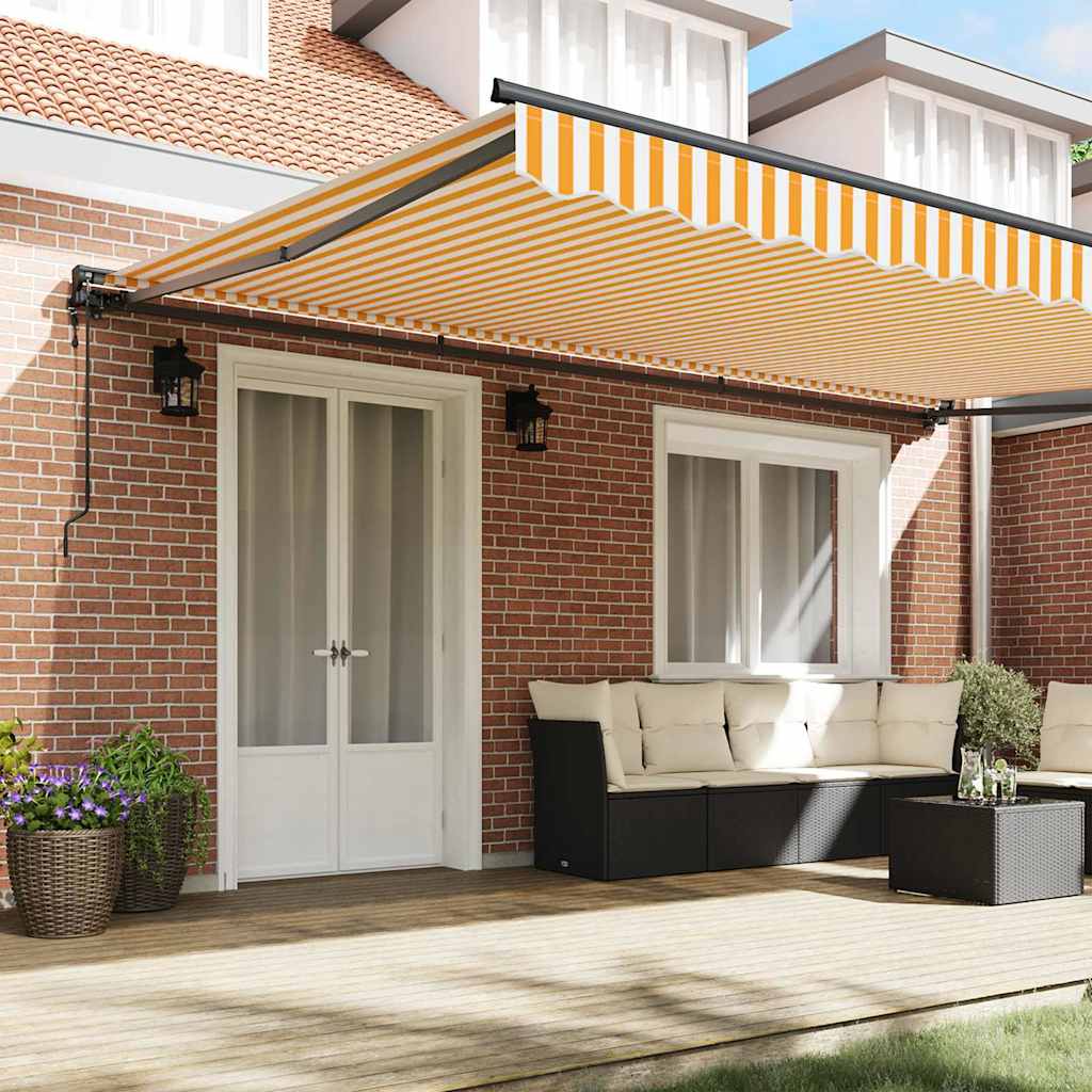 Cortina Retractabilă Portocalie și albă 500x300 cm țesătură GartenMobel Dekor