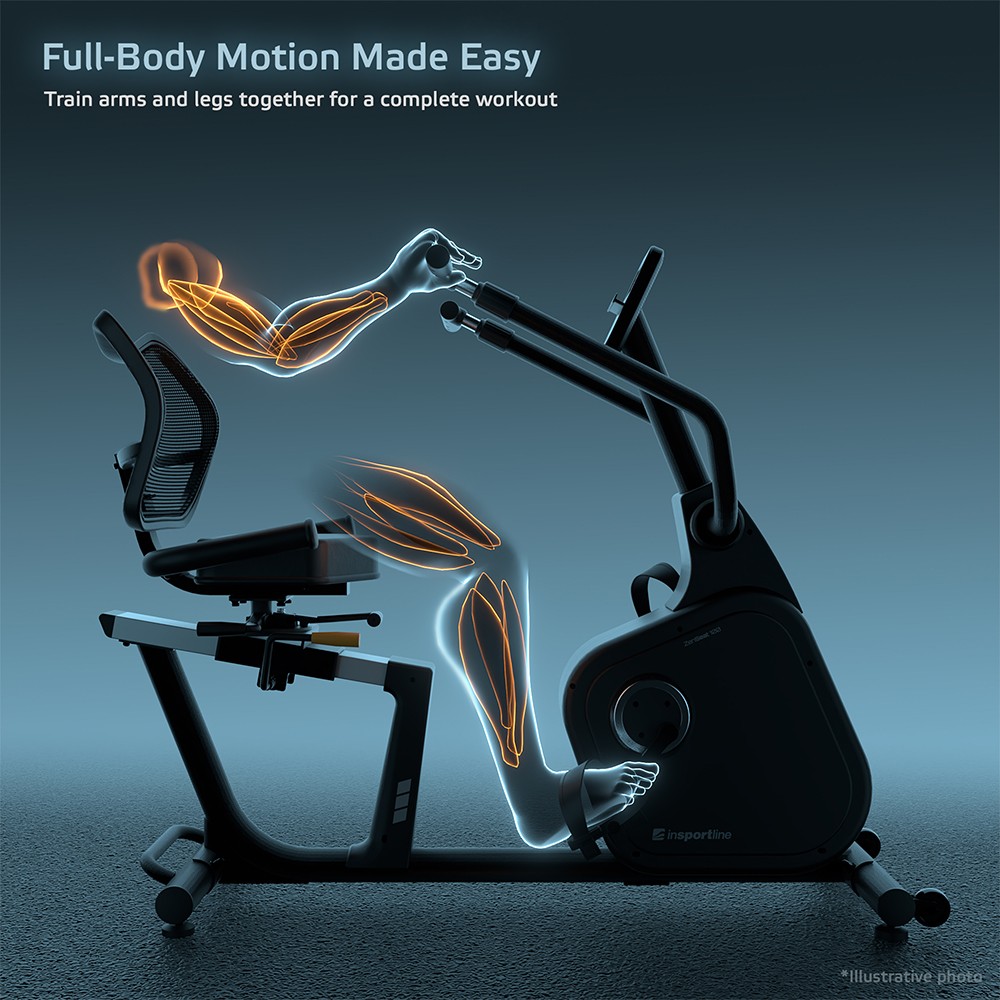 Bicicleta recumbent inSPORTline ZenSeat 100 FitLine Training