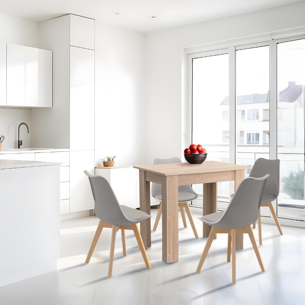 Leziter Set de masă Amina 4 1 gri-stejar Sonoma Mobalis Homvera