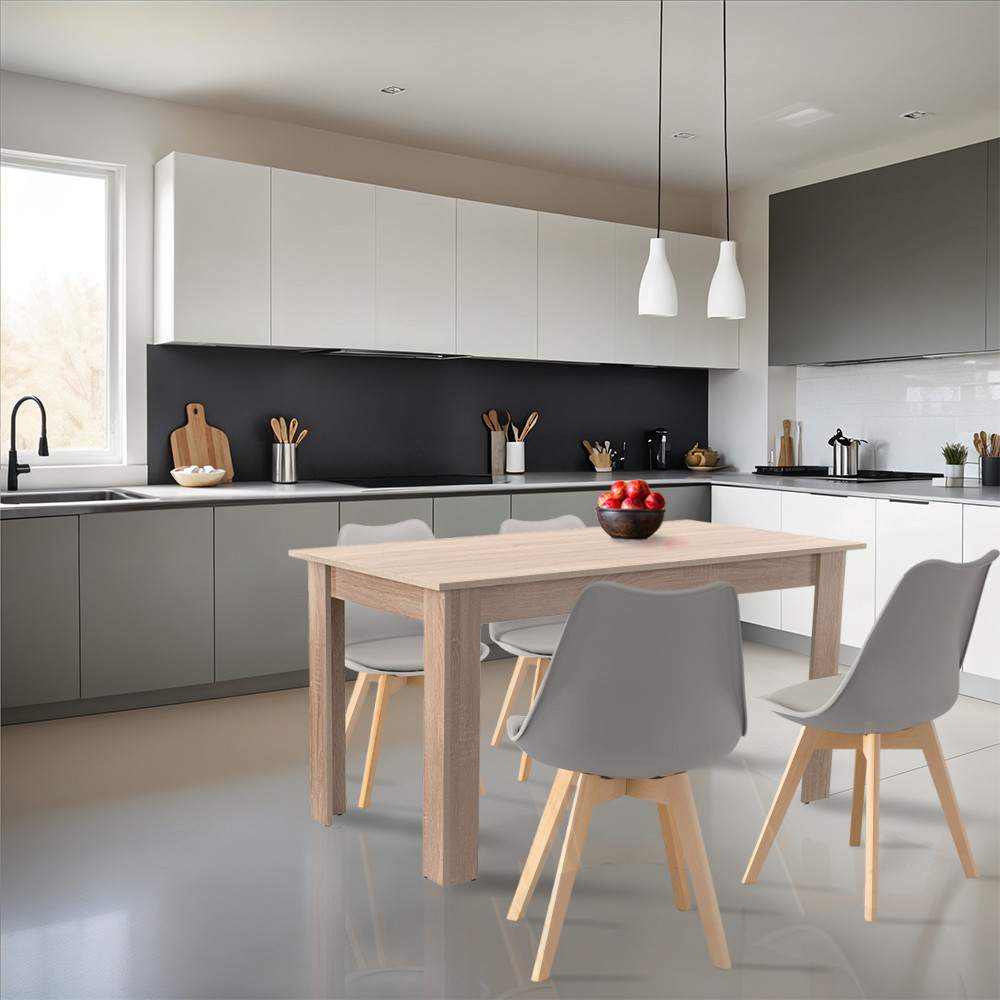 Leziter Set de masă Zara 4 1 gri-stejar Sonoma Mobalis Homvera